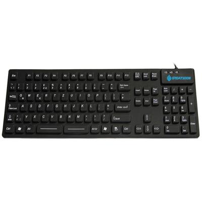 China Multimedia Keys IP68 Normal Silicone Rubber Waterproof Disinfectable Industrial Medical Keyboard for sale