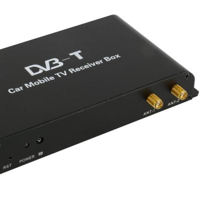 China DVB-T Car Digital TV Tuner TV Receiver with 4 Amplifier Antenna H.264 TV Box for 180km/h High Speed 110*80*30mm for sale