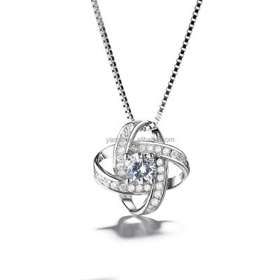 China Fashionable Popular Sterling Silver Four Leaf Pendant Necklace From Europe 925 Jewelry For Women for sale