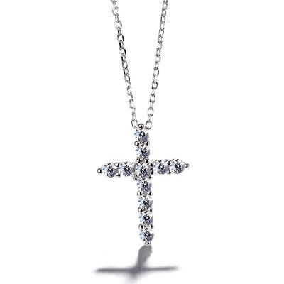 China FASHIONABLE Fine Cross Jewelry 925 Sterling Silver CZ Pendant Necklace for sale