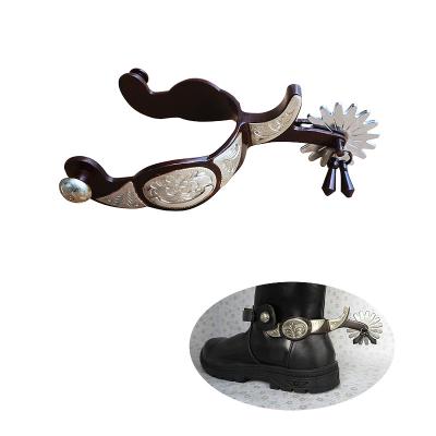 China Antique Iron Tooth With German Silver Hand Engraved Trims Knob With Jingle Dangles Western Horse Tooth for sale