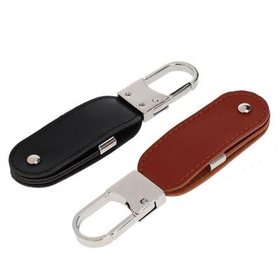 China Promotional Wholesale Custom High Speed Leather Logo Leather Swivel Gifts 2.0 8GB 16GB 32GB USB Flash Drive for sale