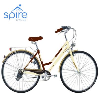 China Hot Selling Turn 28 Inch 6 Speed Brown City Bicycle for sale