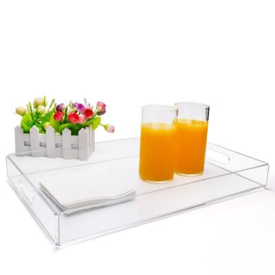China O Oem aceitou o grande acrílico claro Tray Retangular For Breakfast à venda