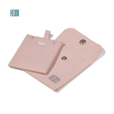 China Microfiber ROMI New Style Hot Selling Custom Printed Jewelry Pouch Pink Jewelery Pouch Jewelry Bag for sale
