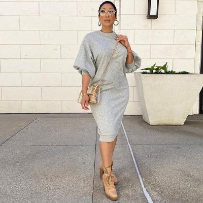 China 2021 spring ladies sweater dress washable letter printing casual fashion plus size women's dress hooded women's clothing for sale