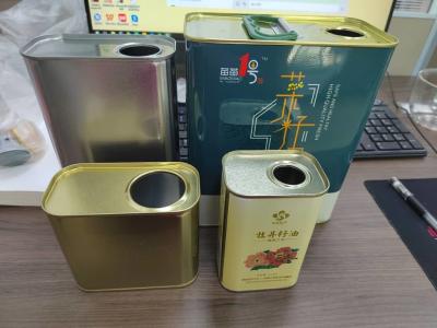 中国 金属の錫のオリーブ・オイルの贅沢な正方形の容器の大きいエンジン オイルの缶を包む気密の食品等級 販売のため