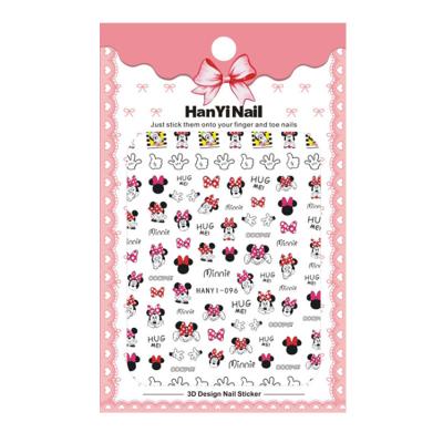 China Hot Sale Kids Cartoon Girl Cat Butterfly 3D Nail Back Glue Nail Decal Paper Stickers for sale