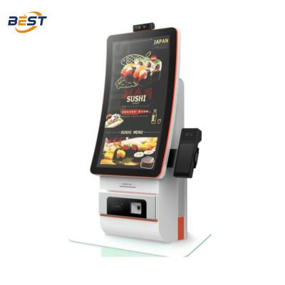 China Desktop Self-service Ordering Kiosk Complete POS System with Barcode Scanner Cash Register for sale