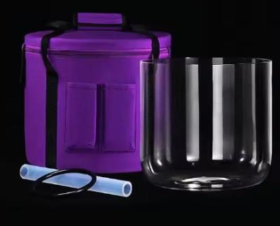 China Clear Crystal Singing Bowls with carrying bag and mallets for sale