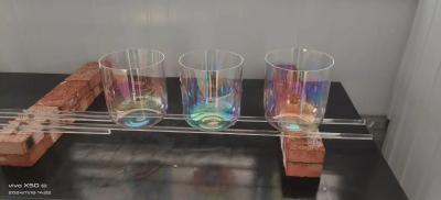 China Clear fused alchemy singing bowls with carrying case and mallets for sale