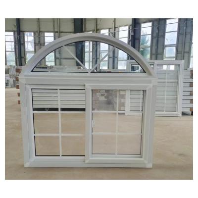 中国 卸売 オーダーメイド グリル デザイン UPVC 窓 PVC ガラス スライディング 蚊帳付き 窓 販売のため
