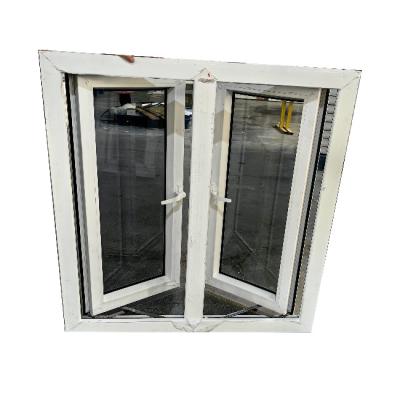 China Silver / White / Gray PVC House Glass Casement Windows For Hurricane Impact Frame Color White for sale