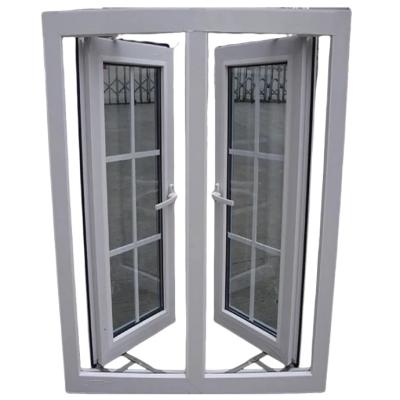China Modern Design PVC UPVC Grill Design Glass Casement Windows Sound Insulation Casement Windows for sale