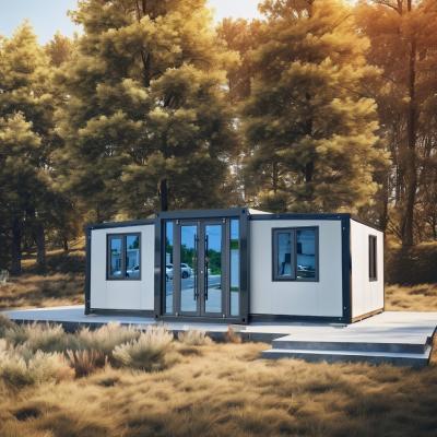 Chine Maison de conteneurs imperméable à l' eau de 40 pieds de style moderne extensible avec plancher en bois à vendre