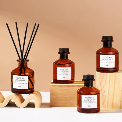 China Home Fragrance 50ml Aroma Reed Diffuser Perfume With Black Sticks for sale