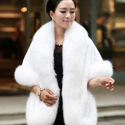 China Soft Touch Feeling Black Red White Blue Khaki Fashion Warm Faux Mink Fur Shawl for sale