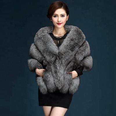 China Soft Touch Feeling New Fashion Design Faux Fur Shawl Wedding Bride Warm Cape for sale