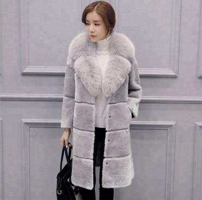 China Breathable luxury women coat high quality style long rabbit fur jacket for sale