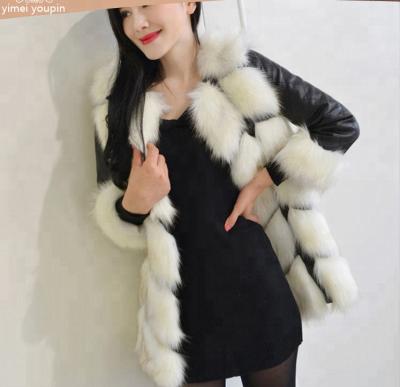 China New Style Breathable Natural Color Women's Winter Clothing Faux Fox Fur Coat for sale
