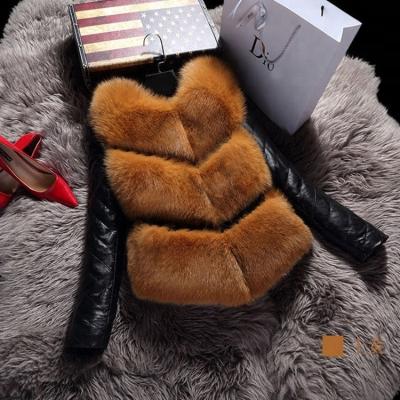 China Breathable Women Warm Winter Fur Coat With Collar Hood Faux Fur Waistcoat for sale