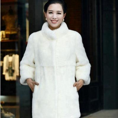 China Breathable Women Thicken Faux Fur Winter White Warm Coat Hood Parka Overcoat for sale