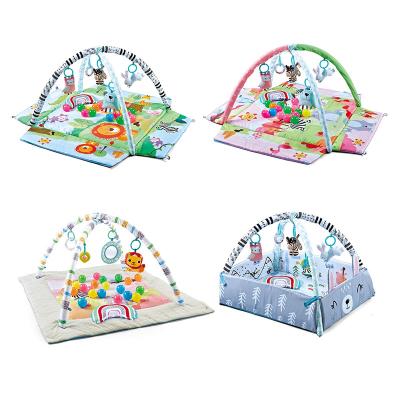 China Educational Toy Activity Baby Fitness Frame Toys Play Mat with Hanging Crochet Dolls Custom Gym With Ring the bell for sale