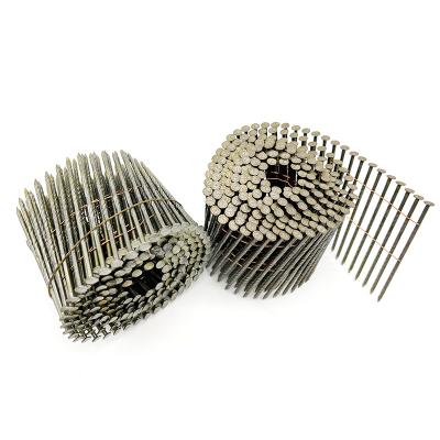 China Flat OEM Service Designer 2.5*50 Ring Shank Common Coil Nails Collated Steel Ring Shank Spiral for sale