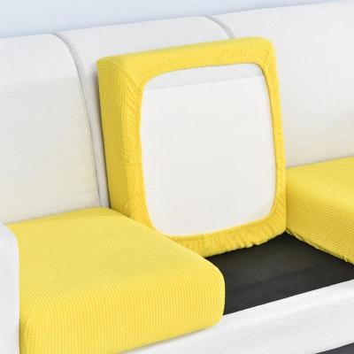 China Thick Sofa Fundas Cojines Decorativos Para Solid Color Sofa Seat Cushion Cover Elastic Dropshipping Modern Fleece Jacquard for sale