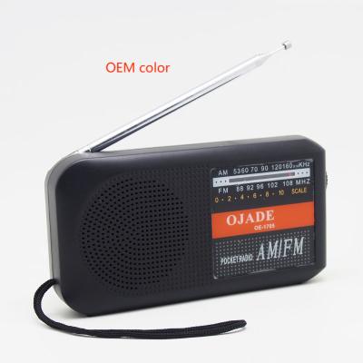 China Black Digital Pocket AM FM Radio Speaker Dual Band Personal DC With Lanyard for sale