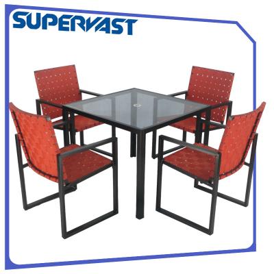 China mobília do pátio do restaurante do Weave da cruz 5pc para a mobília/jardim exteriores do restaurante à venda