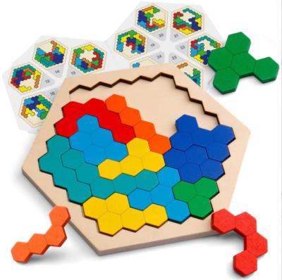 China New Arrival Wooden Puzzle Pop Intelligence Jigsaw Game Toy Wooden Honeycomb Blocks for sale