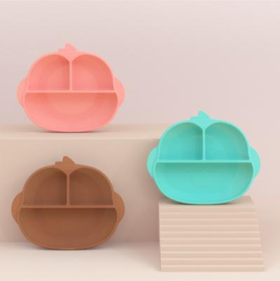 China Cute BPA Free Color Changing For Infant Training Silicone Baby Silicone Feeding Set Bowl for sale