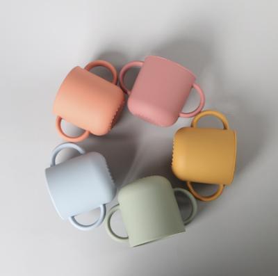 China BPA Free BPA Free Two-handled Color Changing For Infant Training Silicone Baby Feeding Cups for sale