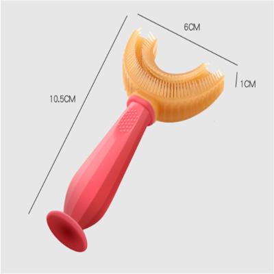 China New Arrival Silicone Babies High Quality Soft Silicone Baby U Shaped Training Toothbrush for sale
