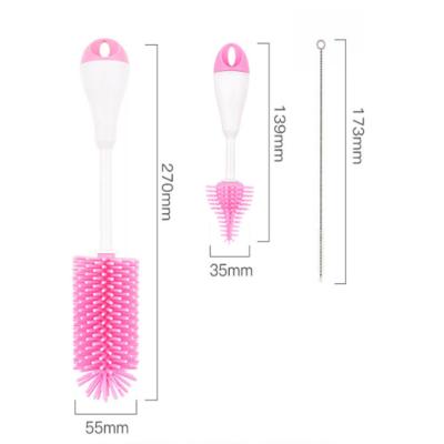 China Hand New Arrival Stabilized Feeds Food Grade Silicone Baby Milk Bottle Brush for sale