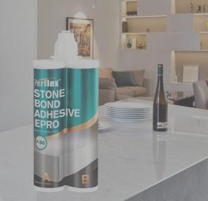 中国 No Sagging Environmentally sound stone bonding adhesive PSA-10, no odour no toxicity, and fast curing 販売のため