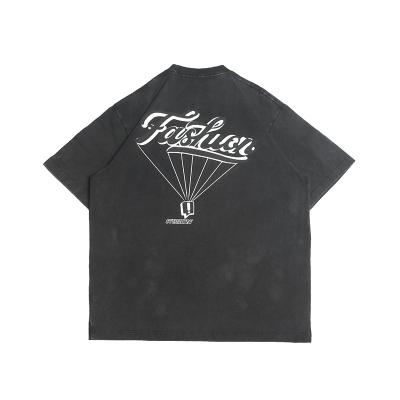 China Wholesale 280g Anti-Wrinkle Loose Vintage Streetwear Cotton T-shirt Oversized T-shirt Shorts Sleeve Blank Men's T-shirts for sale