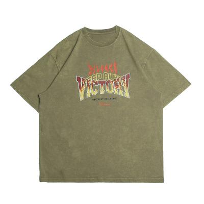 China New Color Anti-Wrinkle Drop Shoulder O-Neck T-shirt Cotton Vintage Oversized Loose Unisex 100% T-shirt Pattern T-shirt for sale