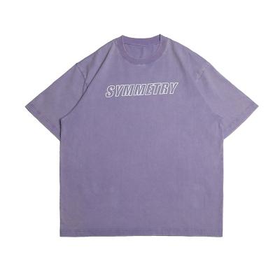 China 280 Gram Custom Printed Anti-Wrinkle Off Shoulder T-Shirt Heavy Drop Cotton Streetwear for sale