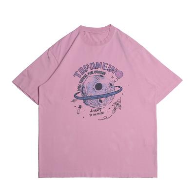 China High Quality Oversized T-shirt Anti-wrinkle Drop Shoulder O-Neck T-shirt Printing 100% Cotton Loose Unisex for sale