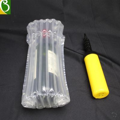 China Recyclable and Eco-Friendly Air Pack Bottle Buffer Packaging Protector Wine Bottle Air Column Cushion Inflatable Packaging Bag for sale
