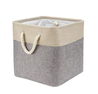 China Professional Viable Manufacture Cheap Canvas Woven Fabric Collapsible Storage Basket for sale