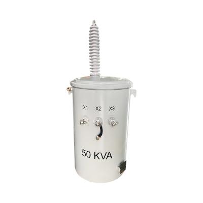 China 50KVA Single Phase Power Pole Mounted Transformer Oil Immersed 19920/34500GrdY To 120/240V for sale