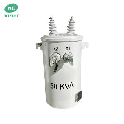 China 50kva Single Phase Pole Mounted Transformer Oil Type Distribution 4160V To 120/240V CSA ANSI/IEEE Standards for sale