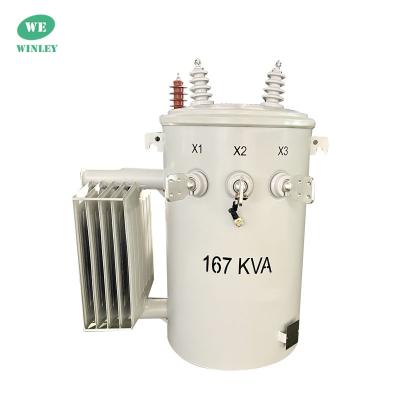 China 167Kva Pole Mounted Distribution Transformer Single Phase Step Down 12.47KV 2 Wire Oil Immersed IEEE Standard for sale