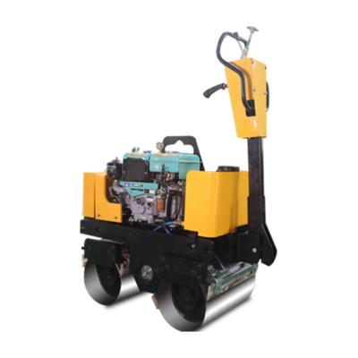 China Construction works Hydraulic Double Drum Vibratory Walk Behind Vibrating Road Roller Mini Hydraulic Walking Hand Single Drum Roll Road Roller 1 Ton for sale