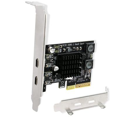 China FebSmart 2X 10Gbps Max Speed USB-C PCIE USB 3.1 Ports GEN 2 Expansion Card Laptop Notebook PC with 15-Pin PCI-E USB Power Connector Hub Control 3.1 for sale