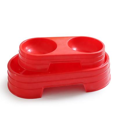 China Non-automatic plastic Pet Drinking Water for dog drinking and pet feeding food dog drinking double bowl for sale