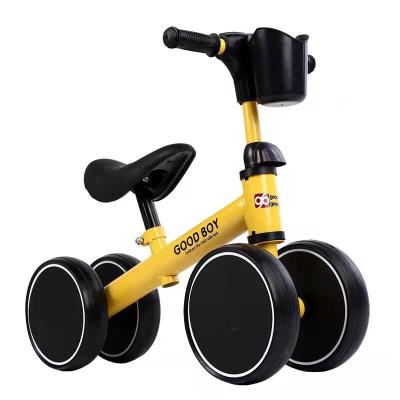 China Ride On Four Wheel Toy Children's Balance Car Without Pedals 1-4 Years Children Baby Power Assisted Toddler Toy Bike for sale